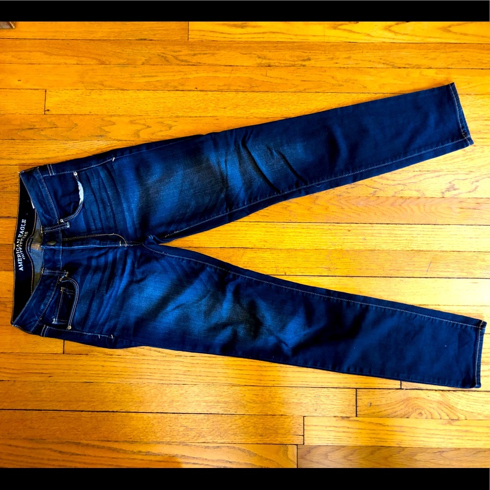 American Eagle super stretch skinny jeans, size 6, dark wash denim